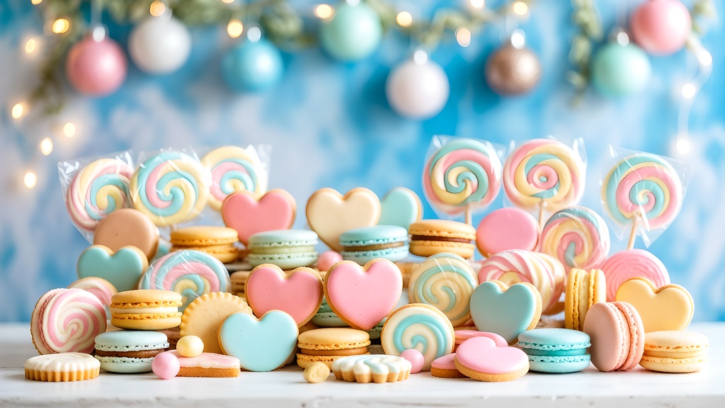 【VTuber配信背景】ホワイトデーのお菓子パーティー素材 7種セット【雑談・歌枠】