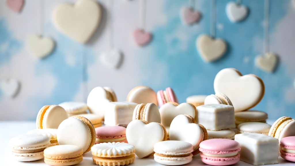 【VTuber配信背景】ホワイトデーのお菓子パーティー素材 7種セット【雑談・歌枠】