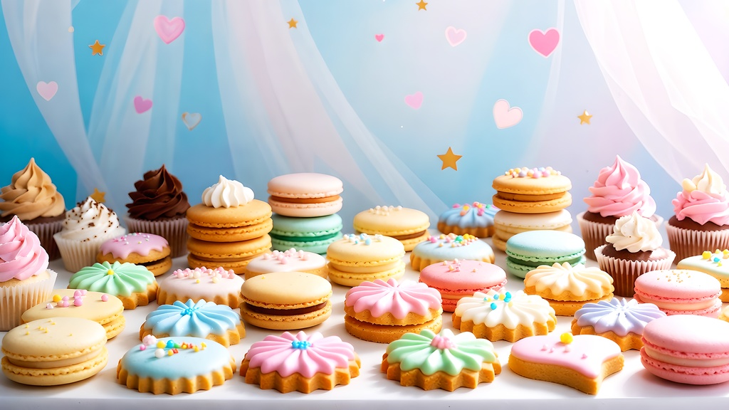 【VTuber配信背景】ホワイトデーのお菓子パーティー素材 7種セット【雑談・歌枠】