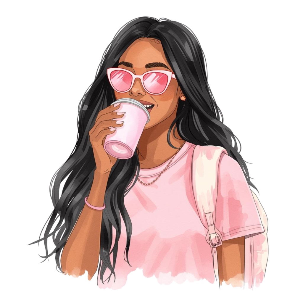 【ピンク旅行シリーズ】水彩アンティーク風クリップアート12点セット|PNG背景透過