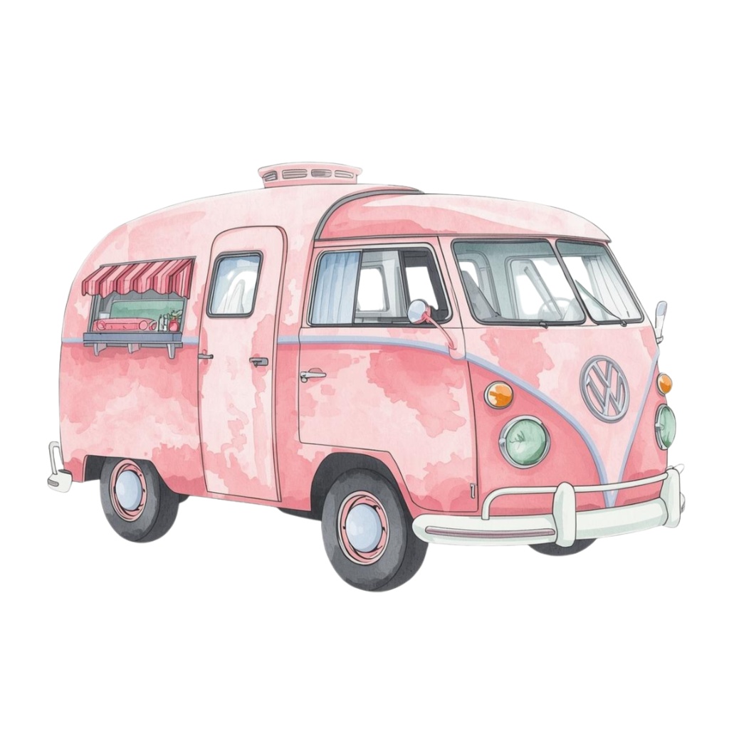 【ピンク旅行シリーズ】水彩アンティーク風クリップアート12点セット|PNG背景透過