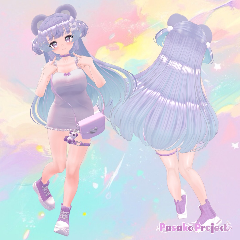 【MA対応髪単体】パステルくまっこヘア