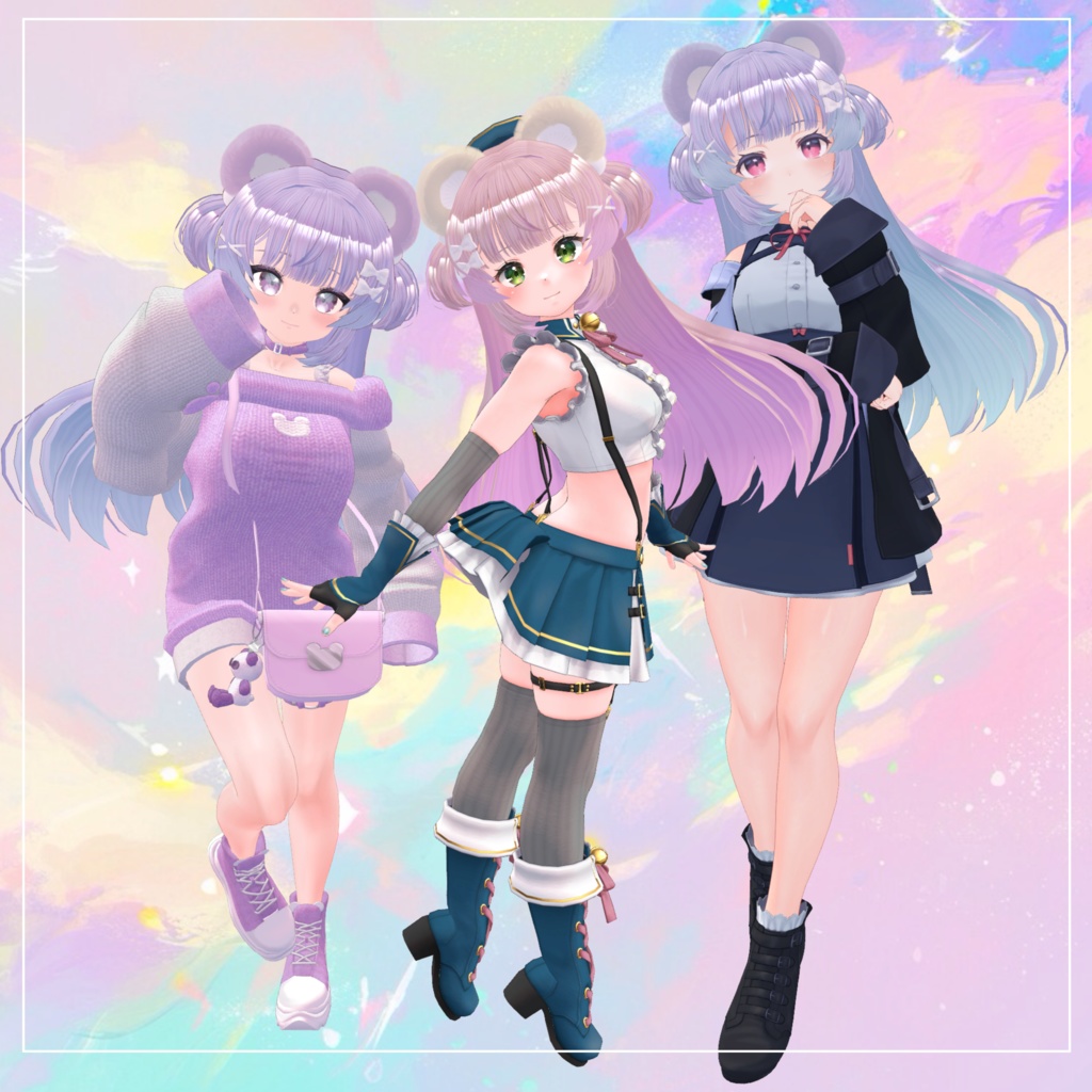 【MA対応髪単体】パステルくまっこヘア