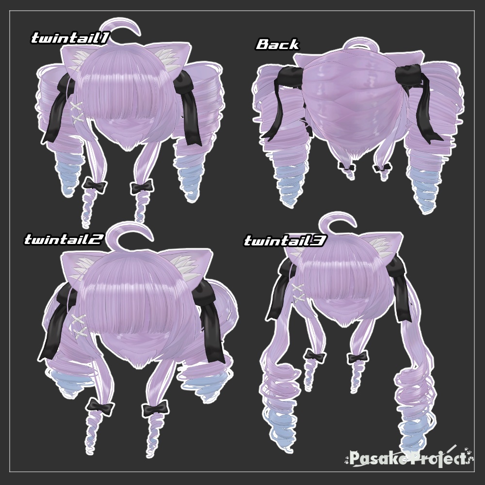 【MA対応】三種あり!猫耳ゴシックツインテール