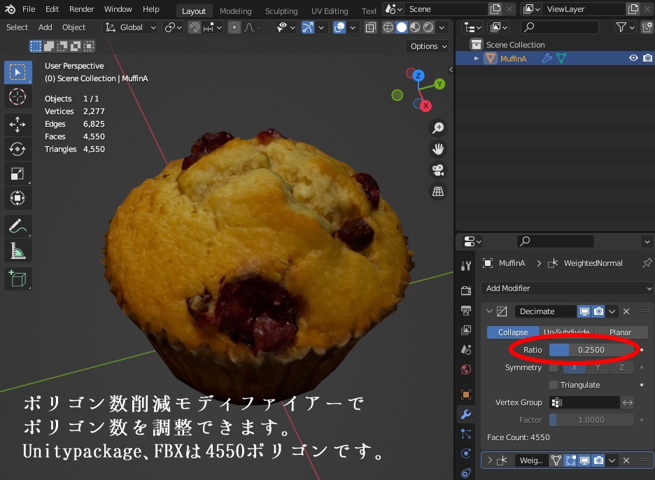 手作りマフィン【3Dモデル】