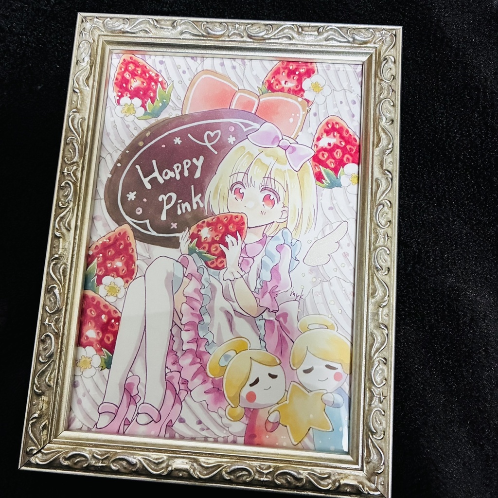 【額装原画】ストロベリーホイップ【ハガキサイズ】