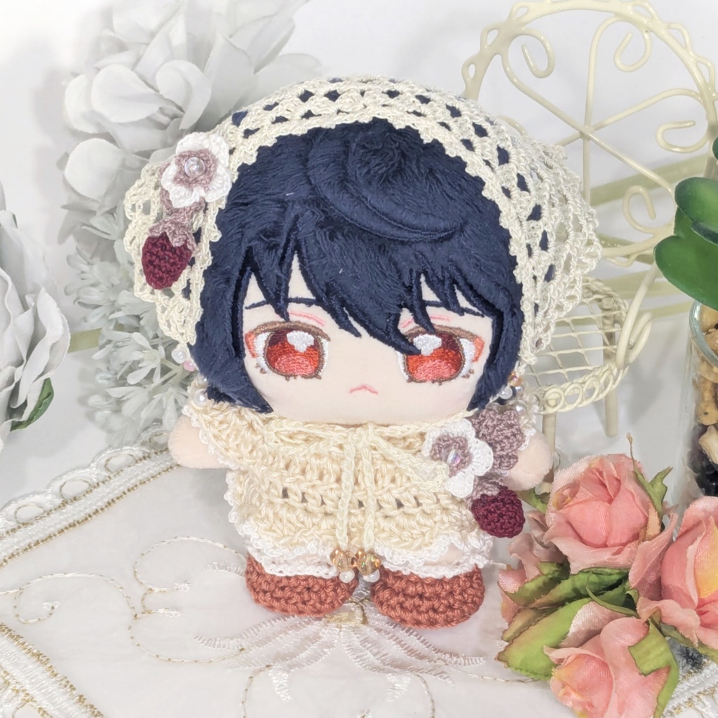 【販売終了】ワンピース(苺/クラシックベリー)|一緒に暮らすぬい対応サイズ