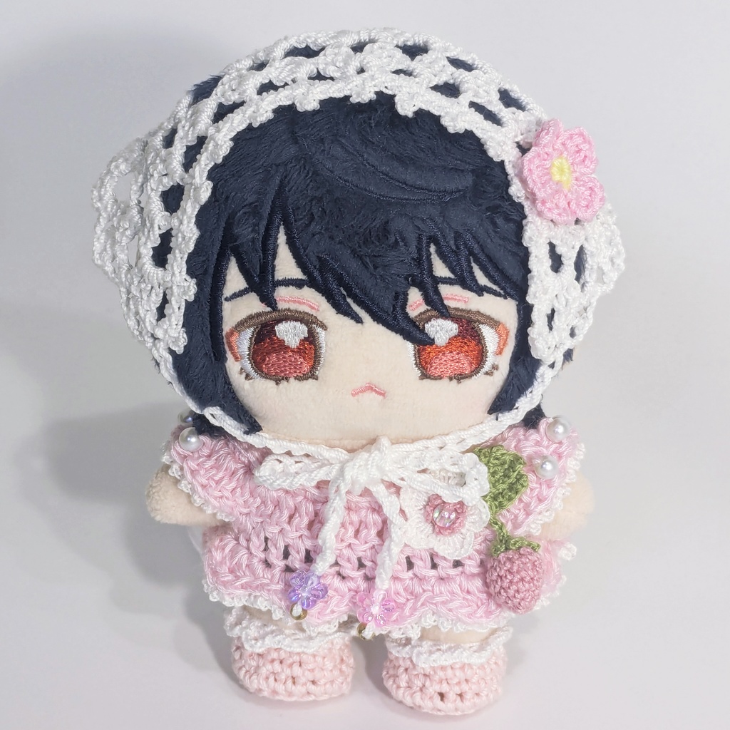 ふんわりバブーシュカ(小花/ピンク)|一緒に暮らすぬい対応サイズ