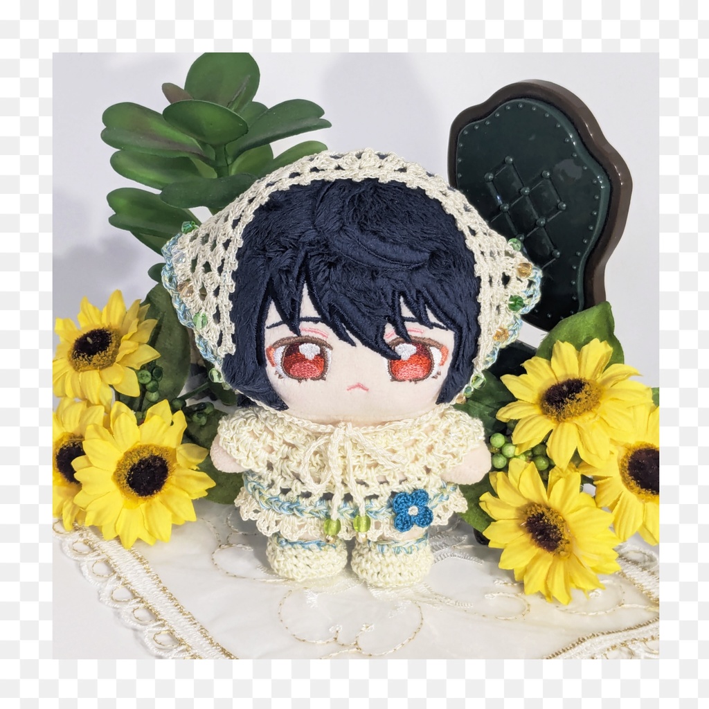 ワンピース(透かし編み/クローバー)|一緒に暮らすぬい対応サイズ