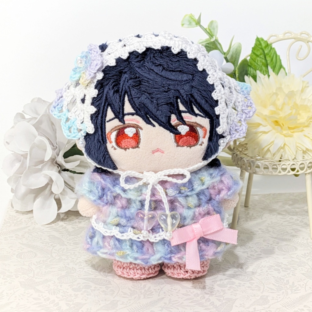 ふんわりバブーシュカ(ミルキー/ミックスブルー)│一緒に暮らすぬい対応サイズ