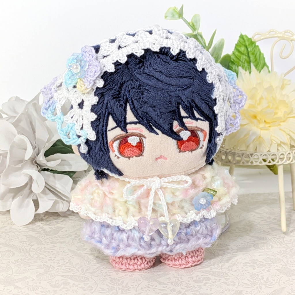 ふんわりバブーシュカ(ミルキー/ミックスブルー)│一緒に暮らすぬい対応サイズ