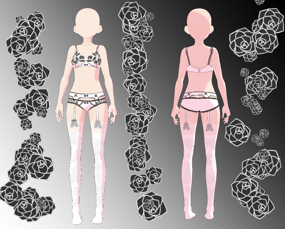 VRoid 下着セット(薔薇)