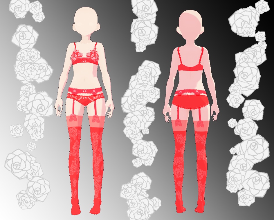 VRoid 下着セット(薔薇)