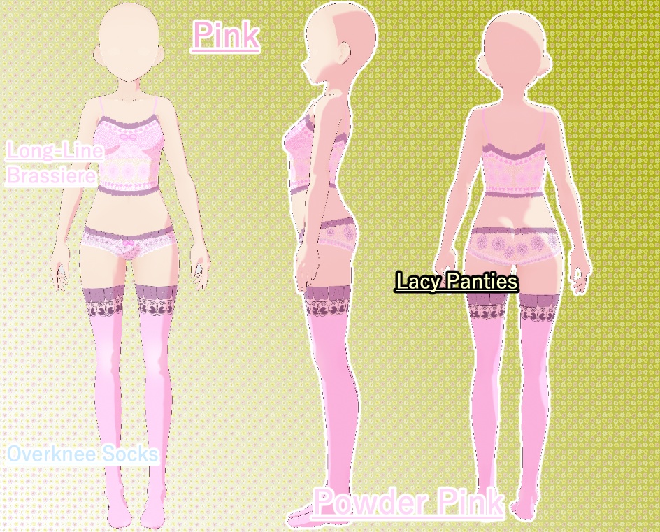 VRoid 下着セット(睡蓮)