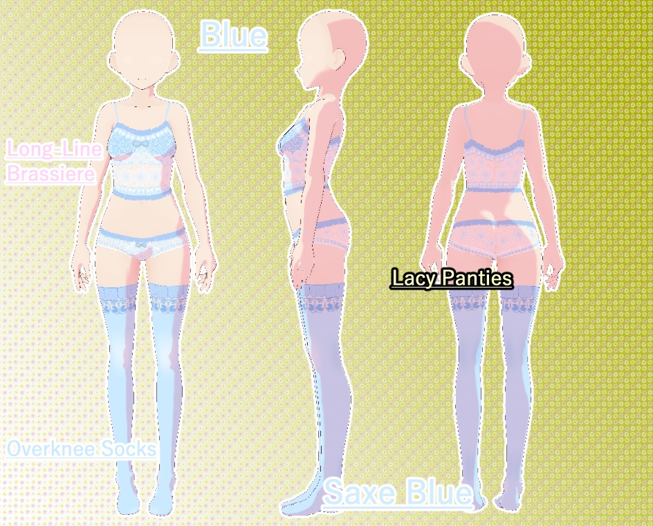 VRoid 下着セット(睡蓮)