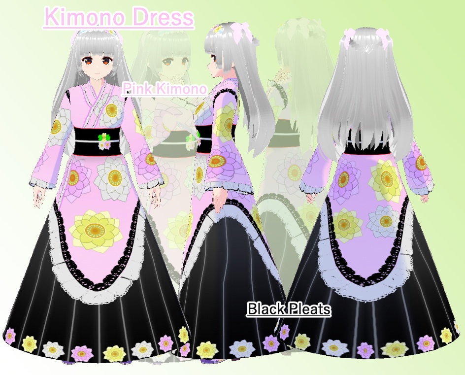 VRoid 和風ドレス 睡蓮