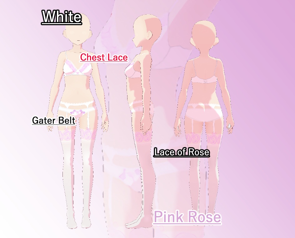 VRoid 下着セット(薔薇II)