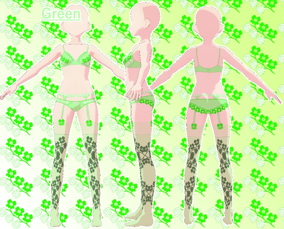 VRoid 下着セット(クローバー)