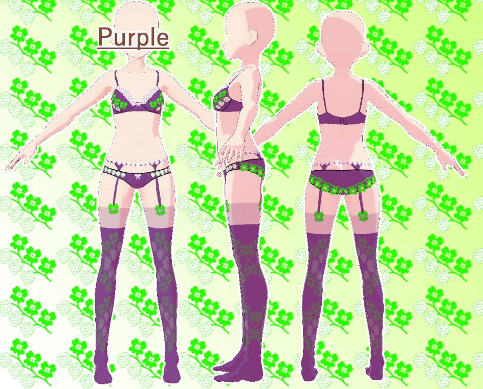 VRoid 下着セット(クローバー)