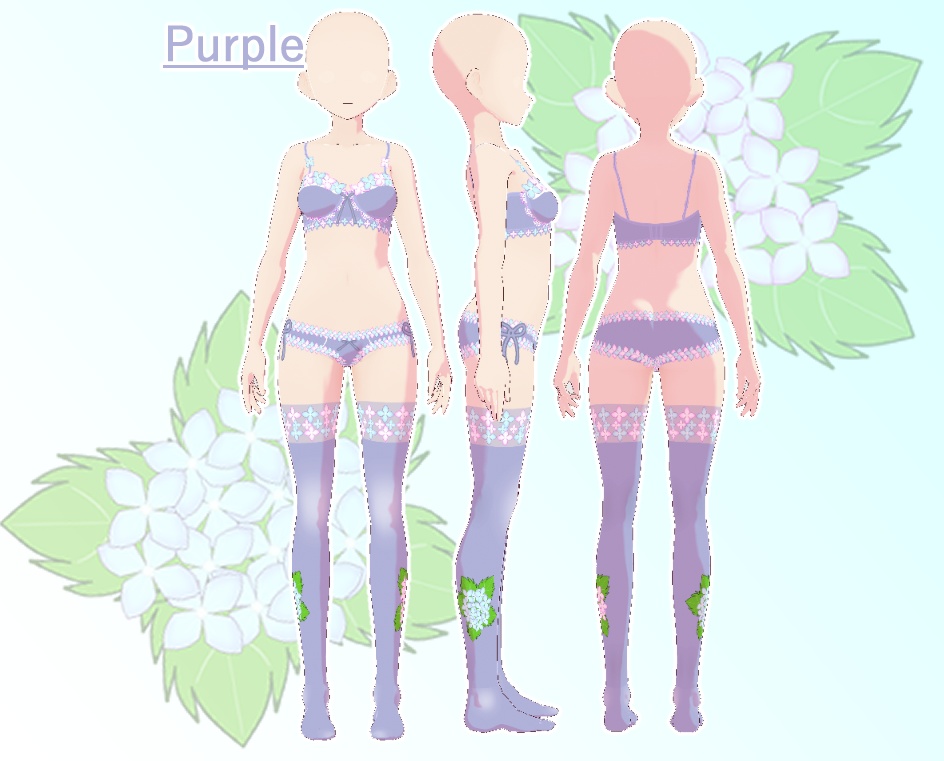 VRoid 下着セット(紫陽花)