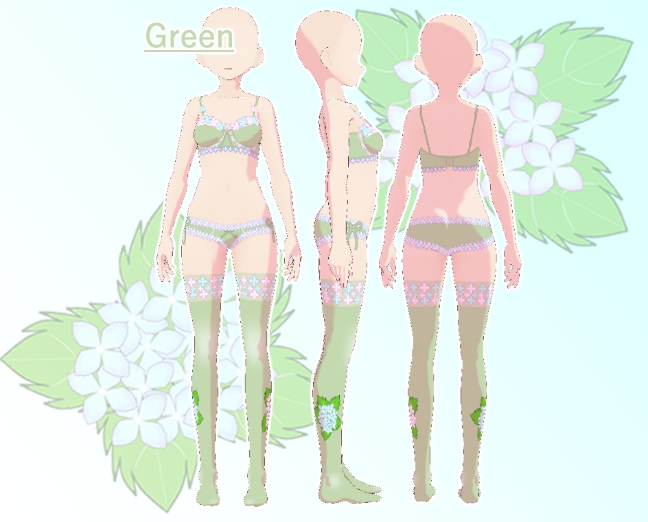 VRoid 下着セット(紫陽花)