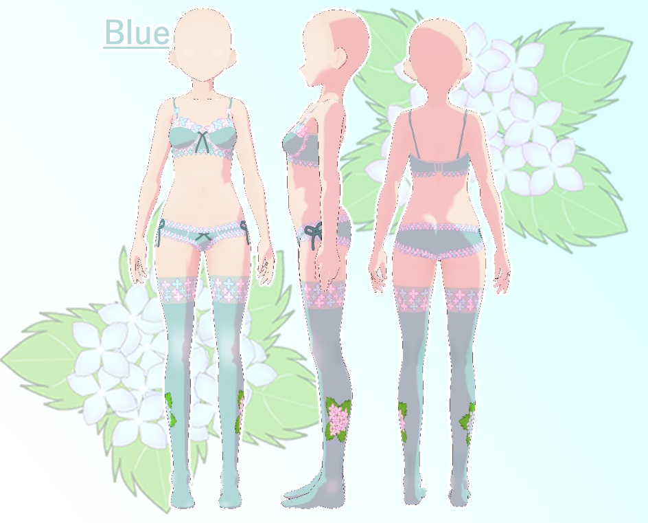 VRoid 下着セット(紫陽花)