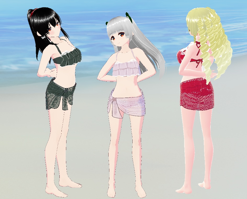 VRoid 水着 ビキニとパレオ