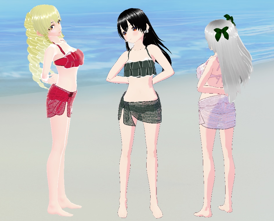 VRoid 水着 ビキニとパレオ