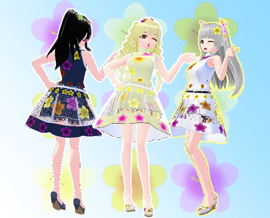 VRoid サマーワンピース ハイビスカス