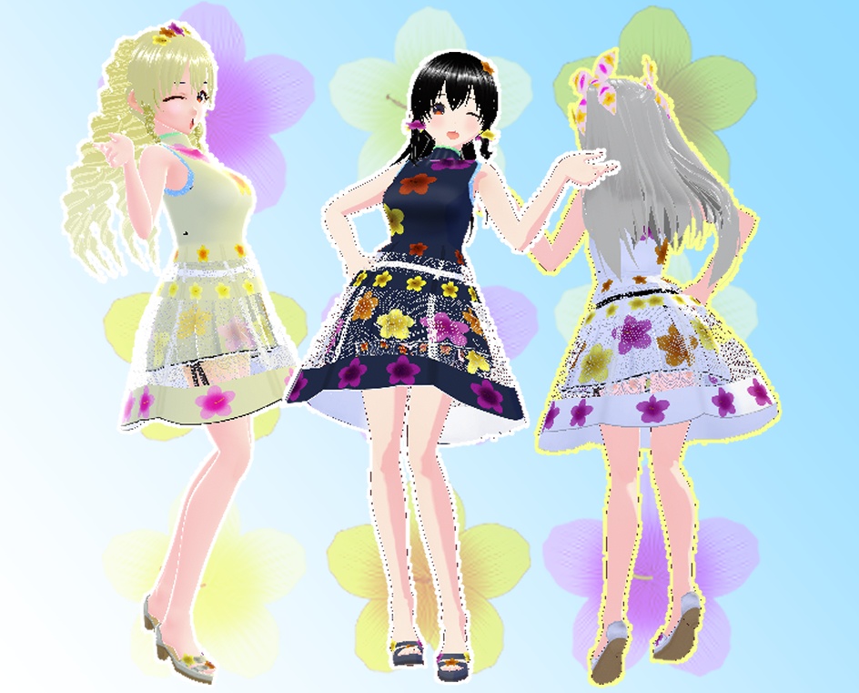 VRoid サマーワンピース ハイビスカス
