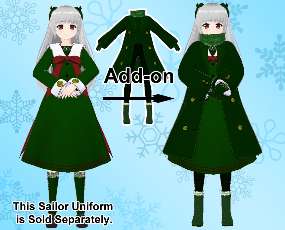 VRoid セーラー服 冬装備