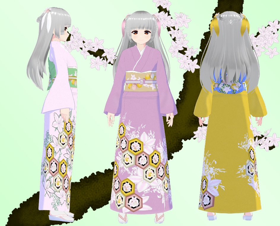 VRoid 訪問着(桃)