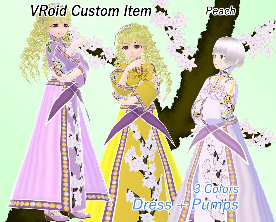 VRoid　チャイナドレス　桃