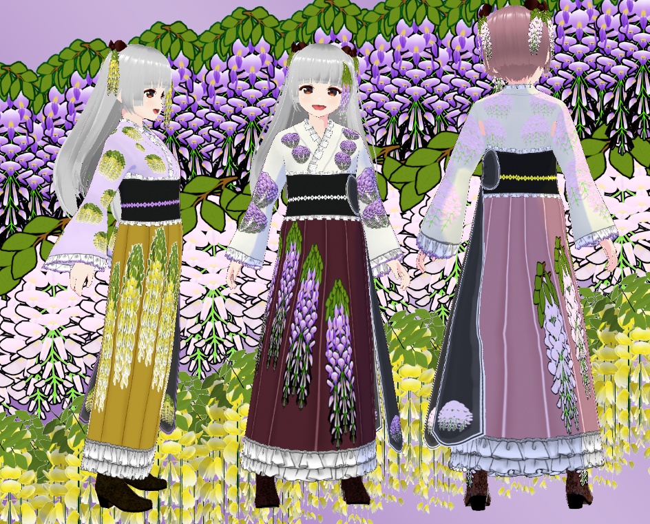 VRoid 袴ワンピ 藤