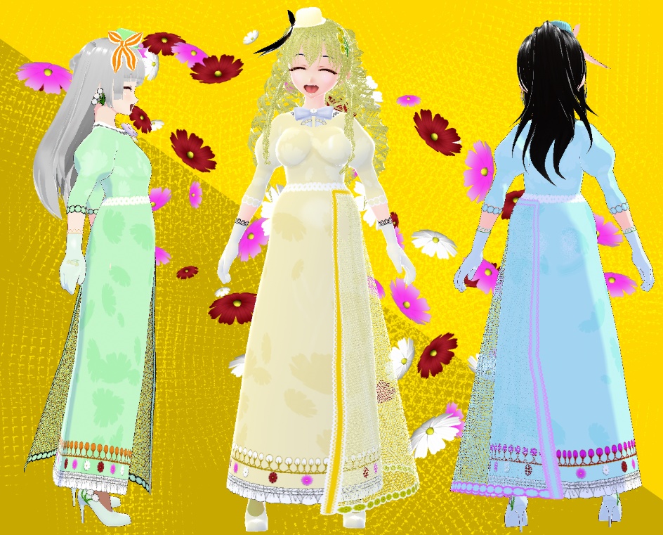 VRoid 貴婦人ドレス 秋桜