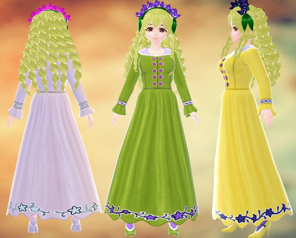 VRoid ロングワンピース 桔梗