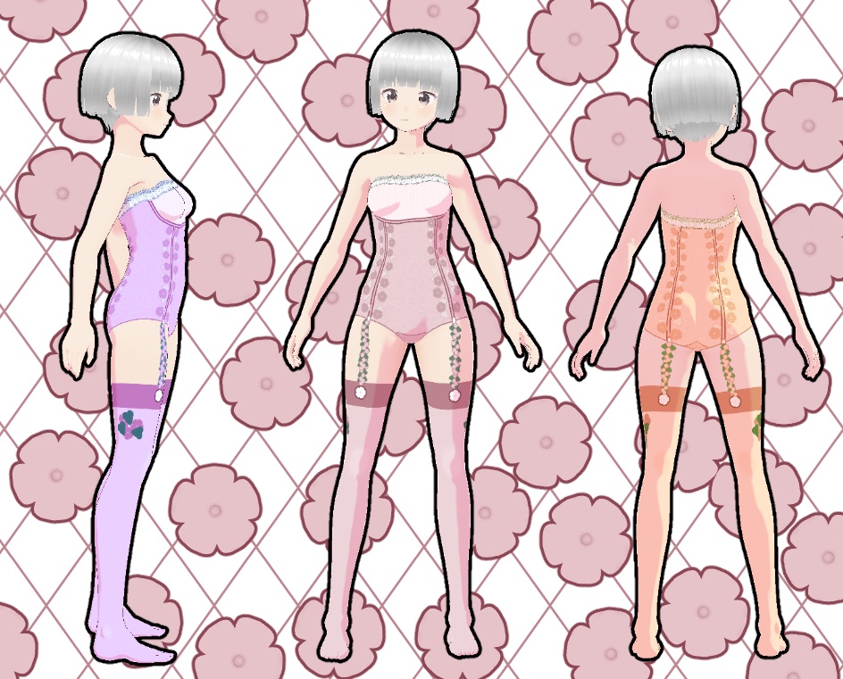 VRoid 下着セット ボディスーツ 秋明菊