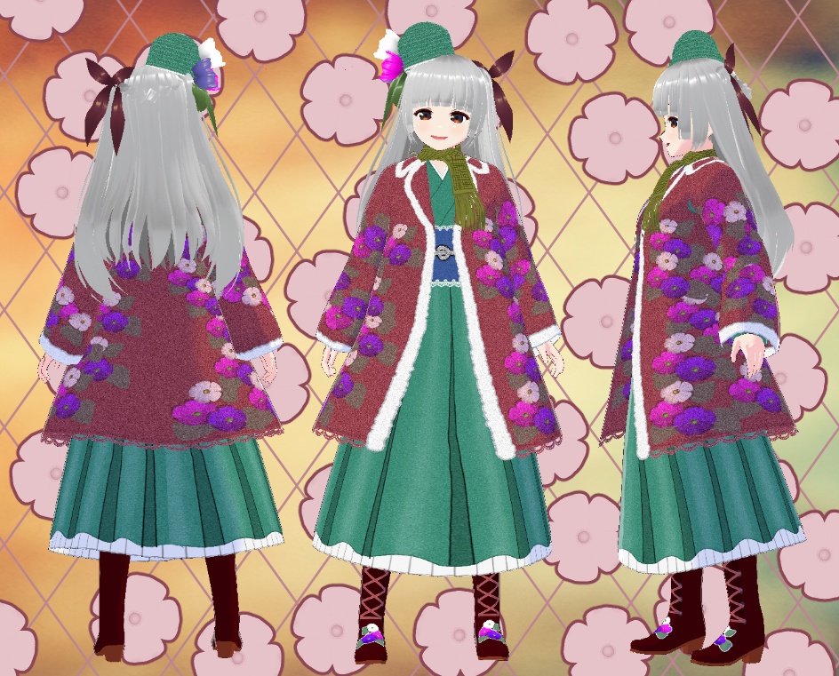 VRoid 和洋ワンピ コート付き