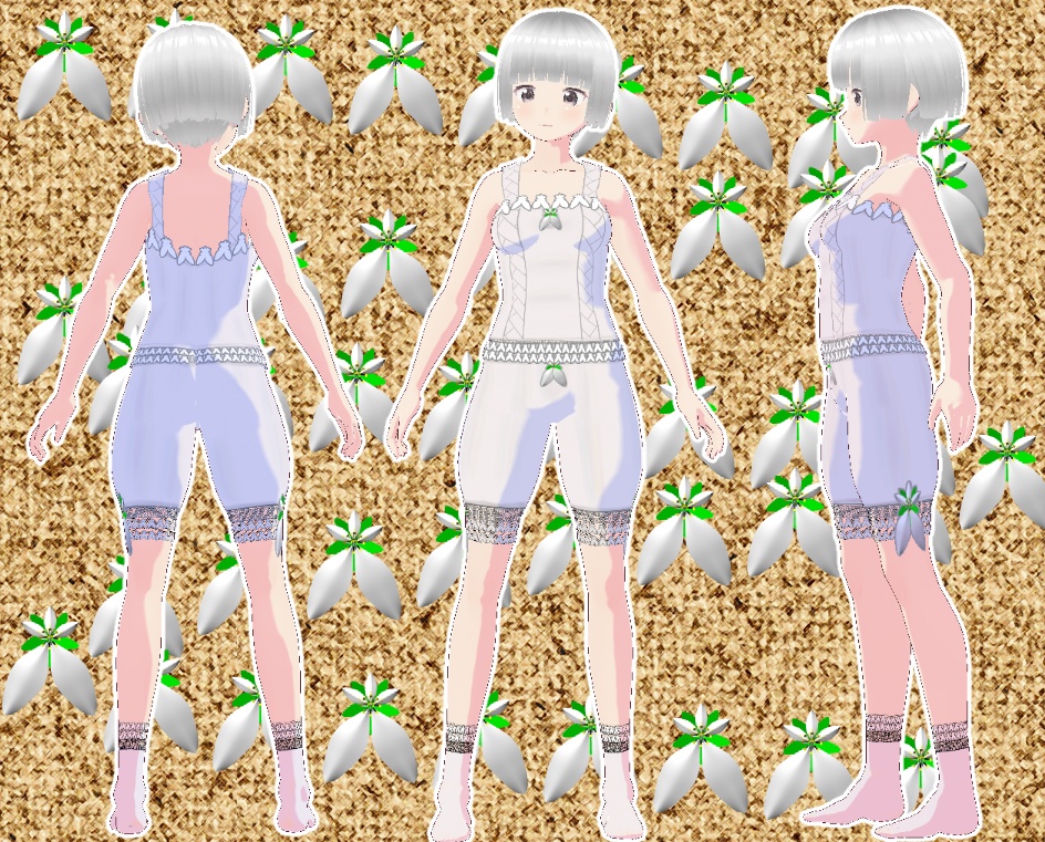 VRoid 下着セット キャミドロワーズ 雪の下