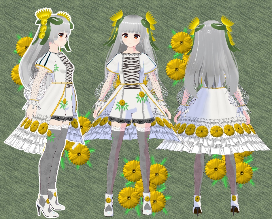 VRoid キュロットドレス 福寿草