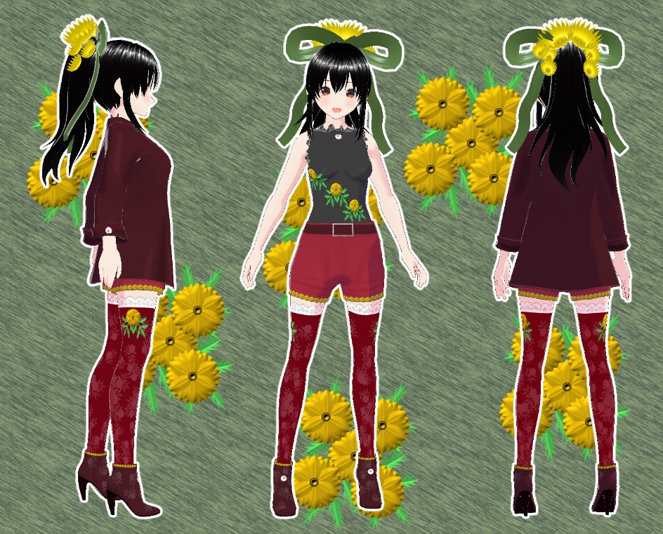 VRoid ガーリースーツ 福寿草
