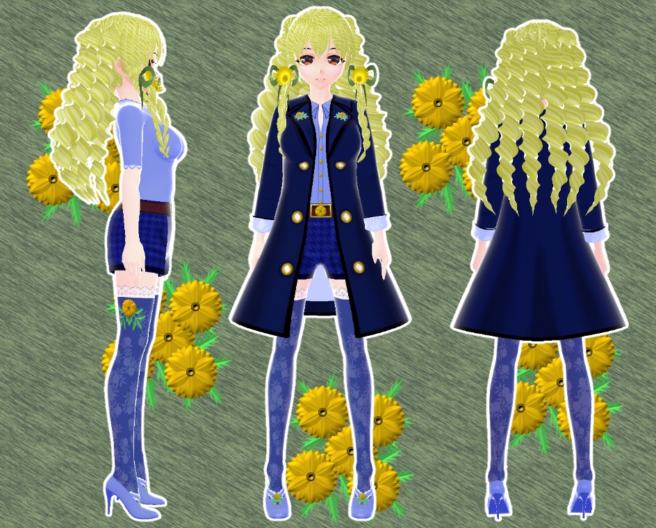 VRoid ショートパンツスーツ 福寿草