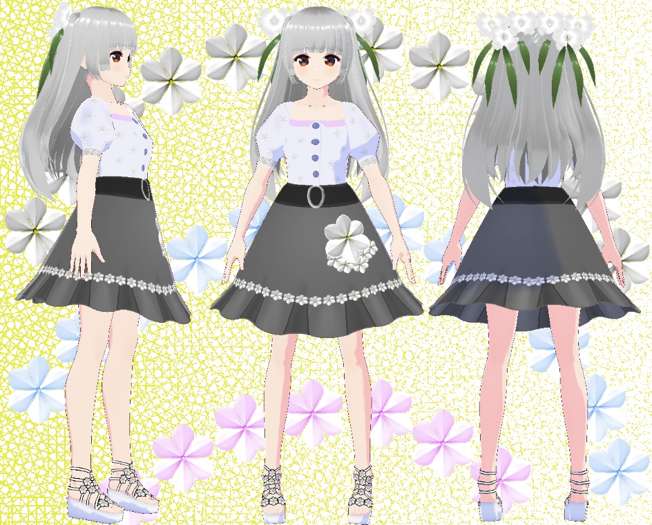 VRoid モノクロツーピース クチナシ