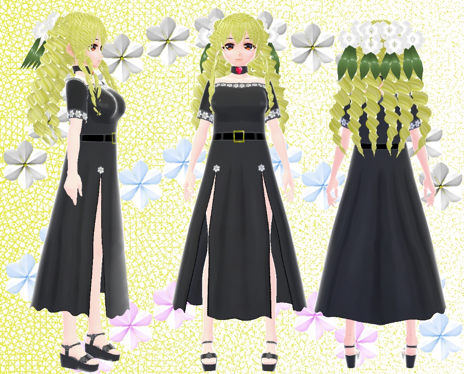 VRoid ロングワンピ クチナシ