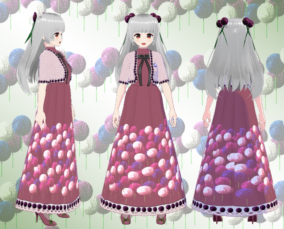 VRoid ボレロ付きロングワンピ アリウム