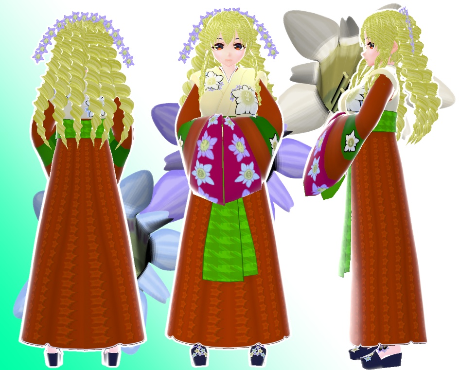 VRoid 古代風着物 りんどう