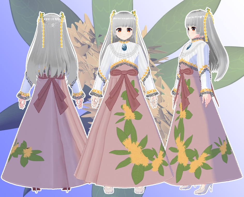 VRoid ボレロ付きドレス 金木犀