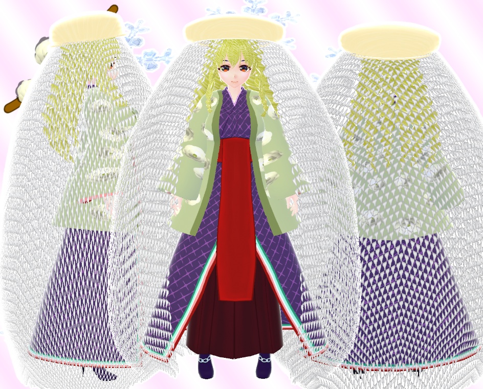 VRoid りなの冬コーデ 単衣 蝋梅