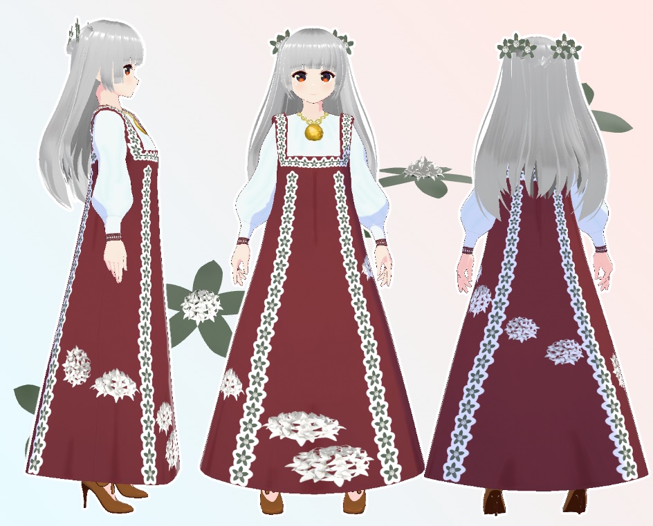 VRoid りかのジャンパースカート 沈丁花