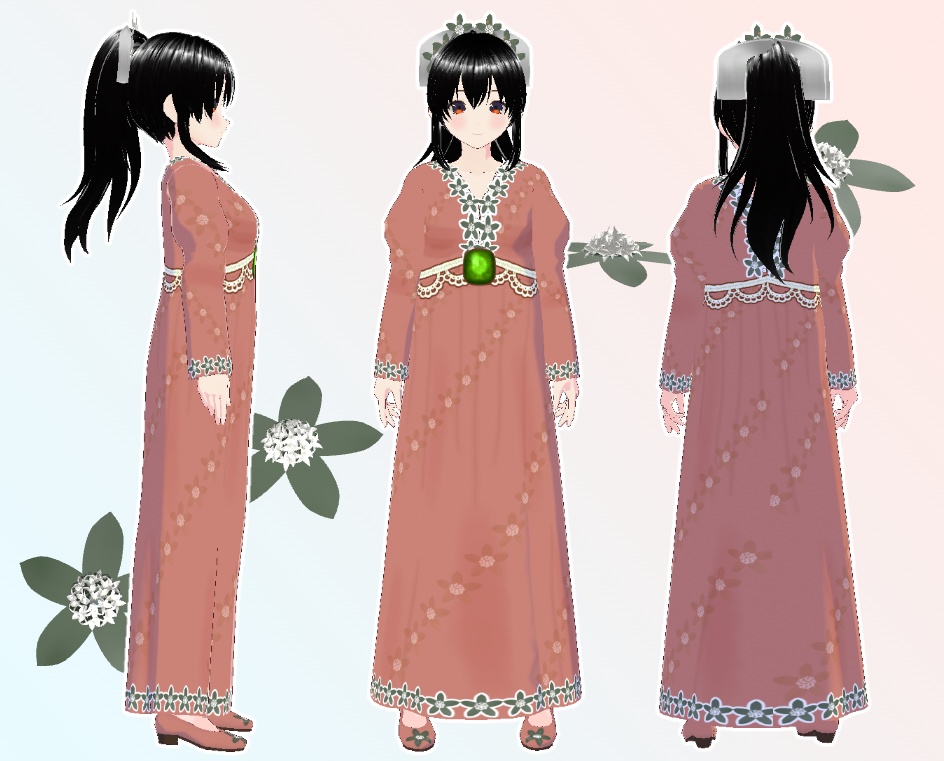 VRoid りまのワンピース 沈丁花